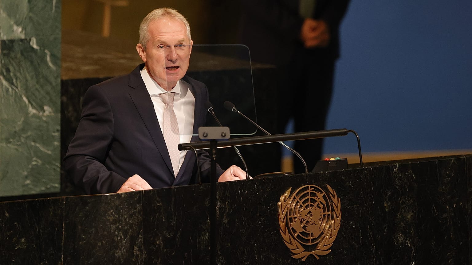 Kőrösi Csaba az ENSZ Közgyűlésének egyik ülésén