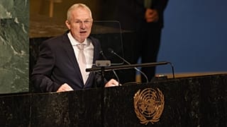 Kőrösi Csaba az ENSZ Közgyűlésének egyik ülésén