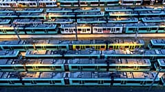 A remízben maradt metrókocsik pénteken Frankfurtban
