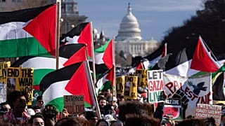 ��ظاهرة مؤيدة للفلسطينيين في العاصمة الأمريكية واشنطن