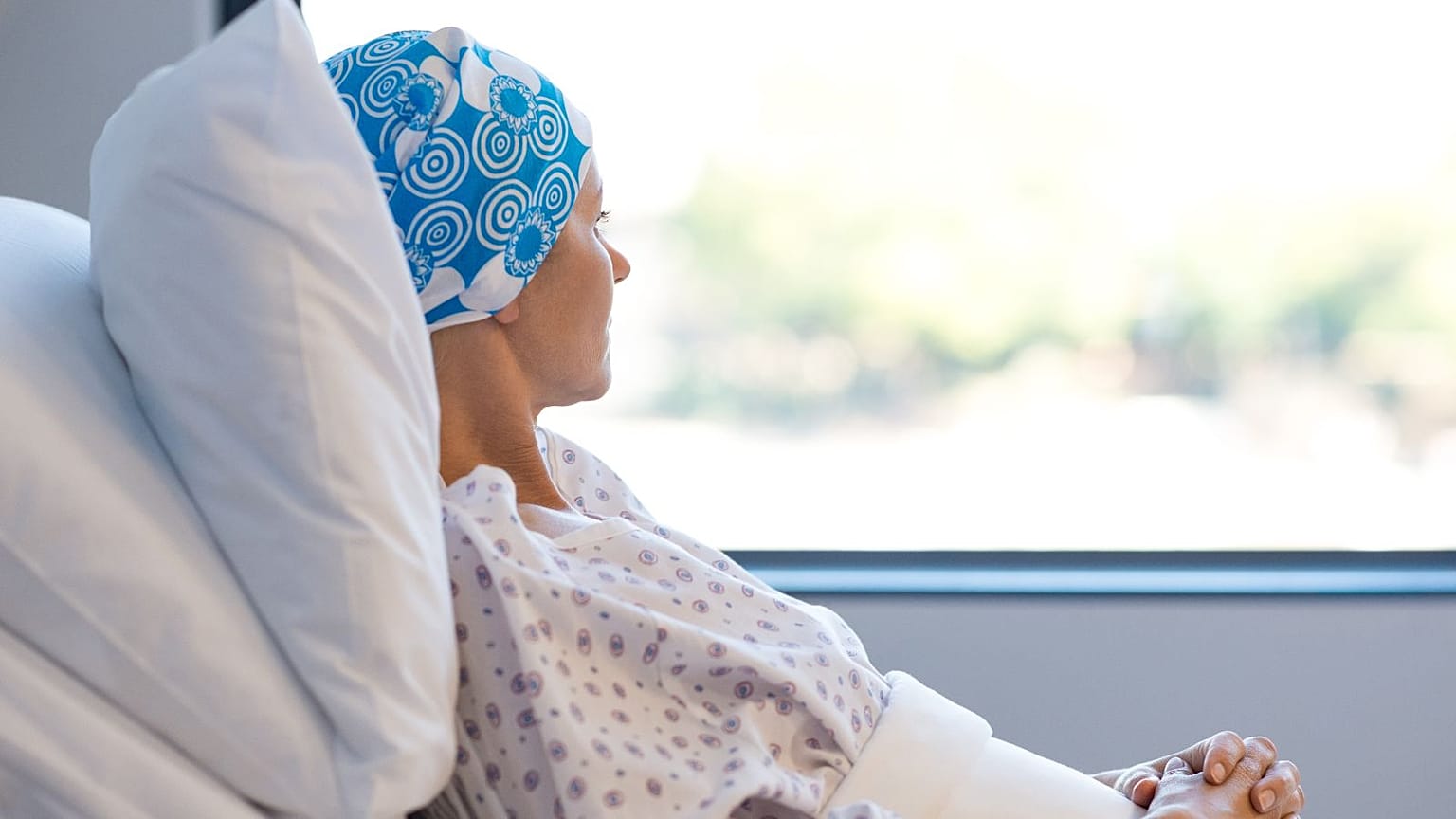 A cancer patient in the hospital.