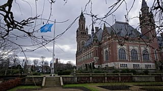 A view of the Peace Palace housing the International Court of Justice, the United Nations' top court.