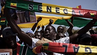 FILE - People shout slogans during a protest against the possibility of President Macky Sall to run for a third term in the 2024 presidential elections in Dakar, Senegal,