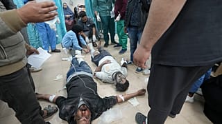 Palestinians wounded in the Israeli bombardment of the Gaza Strip are treated in a hospital in Deir al Balah on Sunday, Feb. 4, 2024.