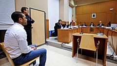 Imagen del exfutbolista Dani Alves en su juicio por agresión sexual.
