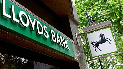 In this file photo dated Friday, June 5, 2015, The sign showing the Lloyds Bank logo at a branch in London. 