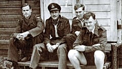 Jack Harrison, the veteran the last surviving of the World War II prisoner-of-war breakout from Stalag Luft III, is seen with other prisoners-of-war in this undated photo
