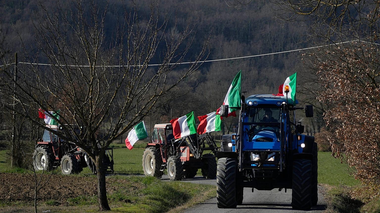 Die italienischen Landwirte wollen in Rom protestieren. 