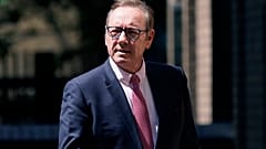 Actor Kevin Spacey walks outside Southwark Crown Court in London, Wednesday, July 26, 2023. 