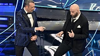 Amadeus e Travolta all'Ariston