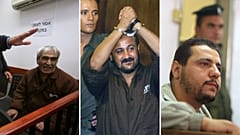 من اليمين، عبد الرحمن البرغوثي، مروان البرغوثي، أحمد سعدات 