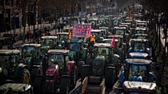 Protesta de agricultores en Barcelona el miércoles 7 de febrero de 2024