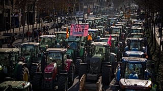 Protesta de agricultores en Barcelona el miércoles 7 de febrero de 2024