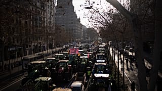 Тракторные протесты в Барселоне, 7 февраля 2024 года.