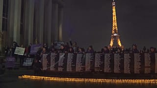Captura de vídeo del acto de protesta el jueves por la noche en París