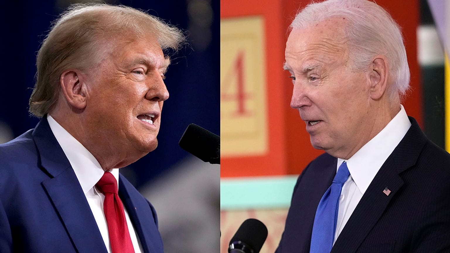 Eski ABD Başkanı Donald Trump (sol), mevcut Başkan Joe Biden 