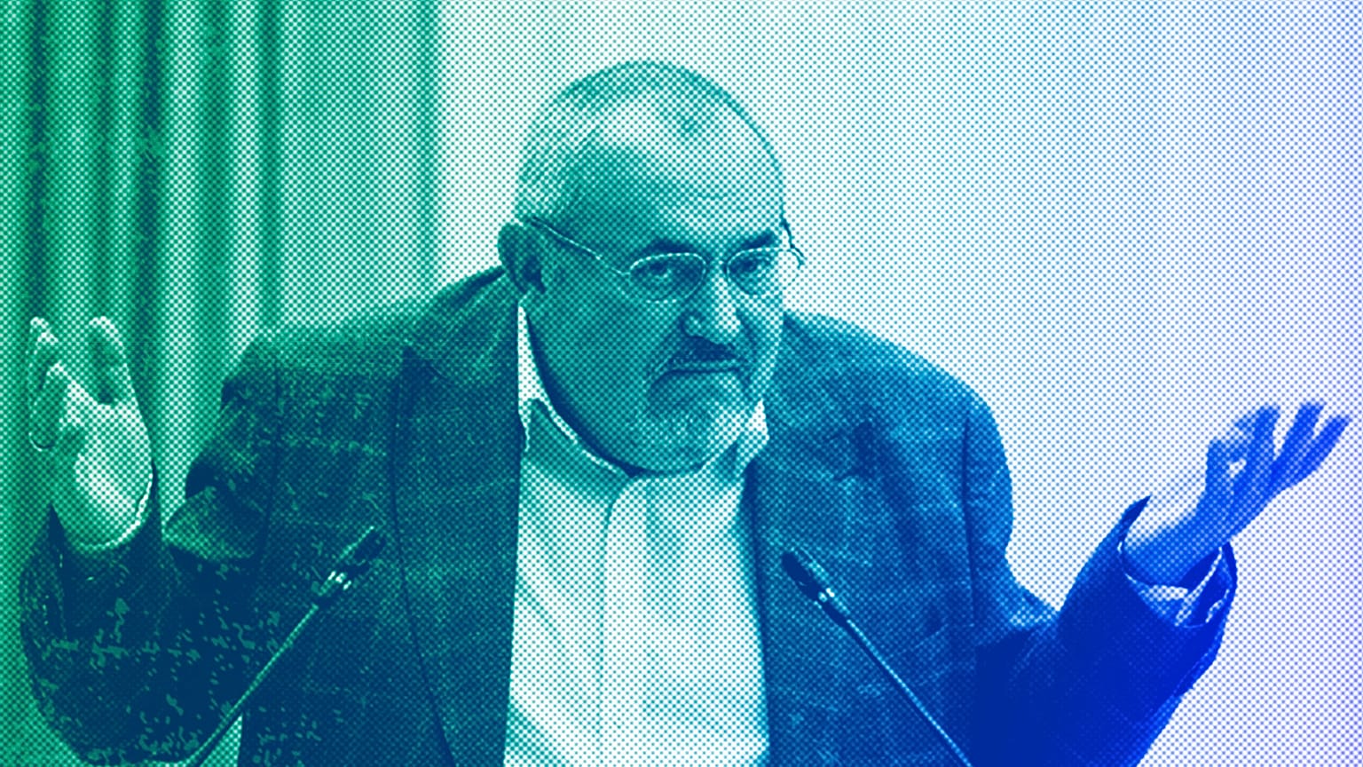 Boris Nadezhdin gestures while speaking at a meeting of the Russia's Central Election Commission in Moscow, 8 February 2024