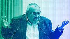 Boris Nadezhdin gestures while speaking at a meeting of the Russia's Central Election Commission in Moscow, 8 February 2024