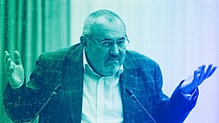 Boris Nadezhdin gestures while speaking at a meeting of the Russia's Central Election Commission in Moscow, 8 February 2024