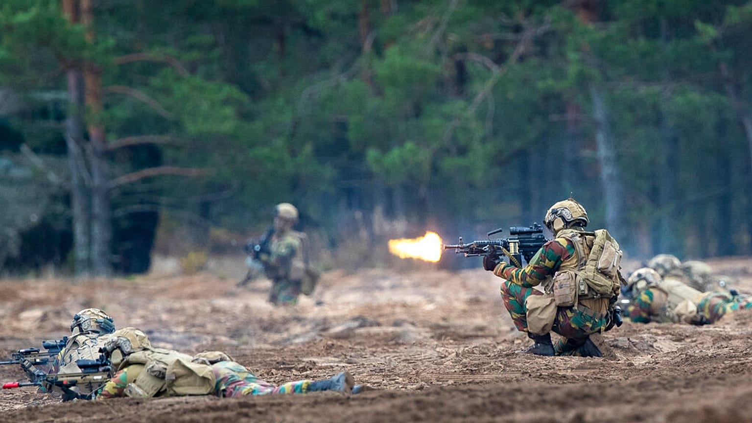 NATO soldiers on an exercise in the Baltics. 