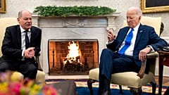 Biden en su reunión con el canciller alemán Scholz