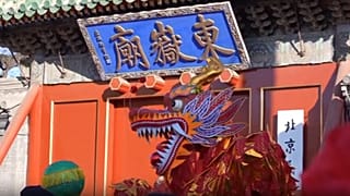 Drachen vor dem Dongyue Tempel in Peking, 10.2.2024