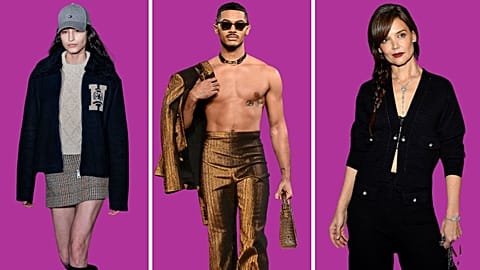 From the left: The Tommy Hilfiger collection / Christian Siriano Fall/Winter 2024 / and Katie Holmes at the Chanel Watches and Fine Jewellery.