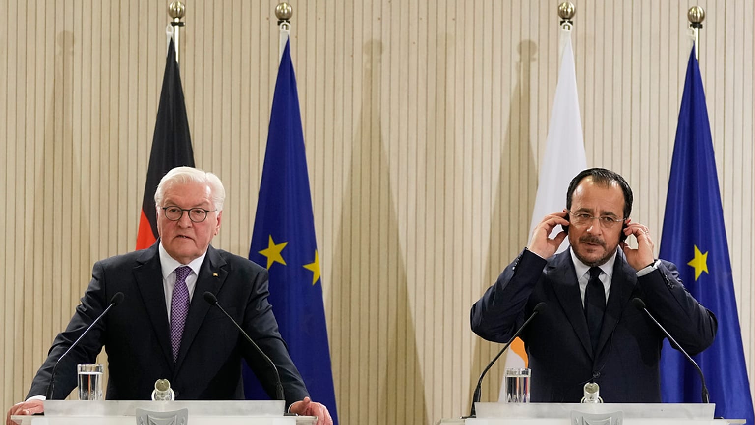 Kıbrıslı Rum lider Nikos Hristodulidis, Almanya Cumhurbaşkanı Frank-Walter Steinmeier