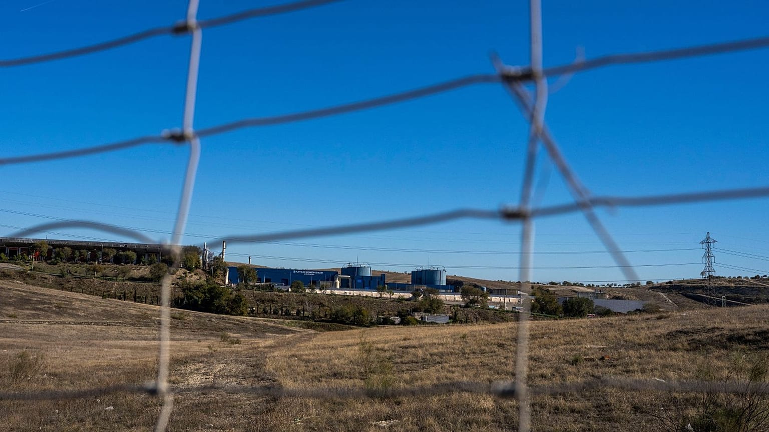 Una vista dell'impianto di trattamento del metano di Las Dehesas, alla periferia di Madrid.