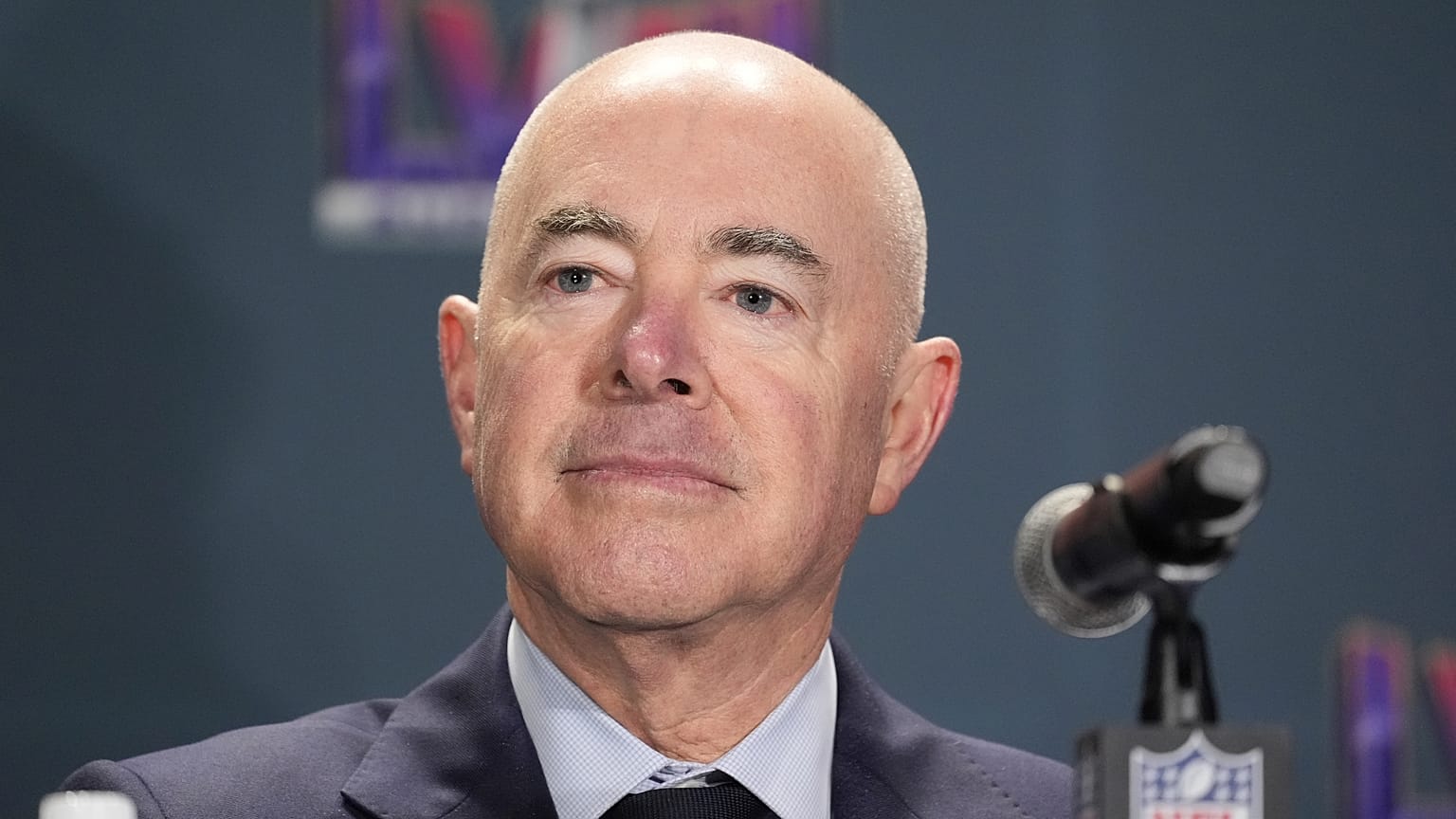 Homeland Security Secretary Alejandro Mayorkas, in Las Vegas, Wednesday, Feb. 7, 2024. 