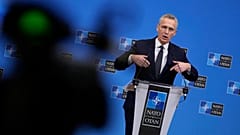 NATO-Generalsekretär Jens Stoltenberg sprach am Mittwochmorgen vor den Medien.