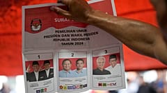 Stimmzettel bei den Präsidentschaftswahlen in Indonesien. 