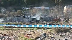Incendio en un asentamiento romaní en la localidad de Bar, en Montenegro