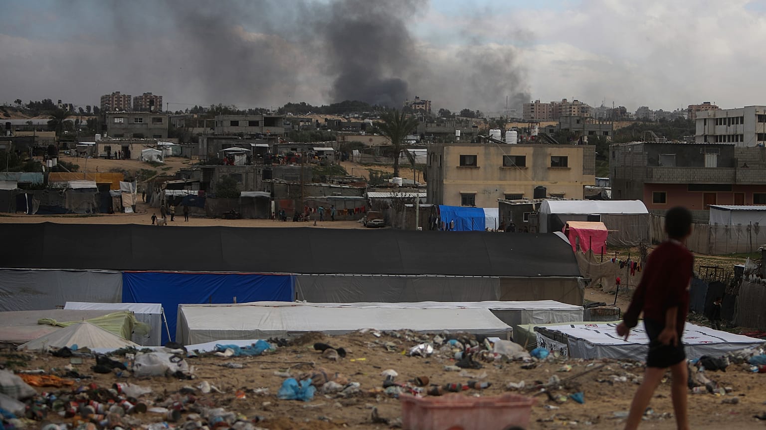 Vue sur Khan Younès, dans la bande de Gaza, jeudi 15 février 2024.