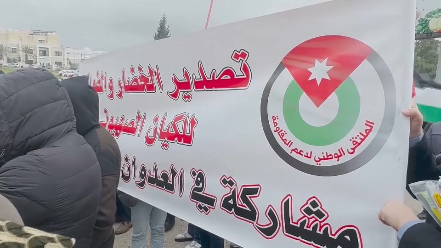 أردنيون يتظاهرون تضامنا مع غزة وضد تصدير الخضار والفواكه من الأردن إلى إسرائيل