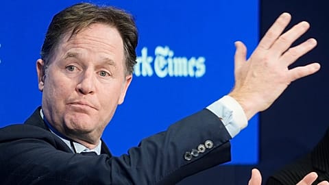 Meta's president of global affairs Nick Clegg speaks at the World Economic Forum in Davos, Switzerland, January 18, 2024.