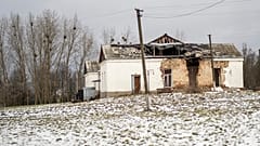 Una casa distrutta in Ucraina