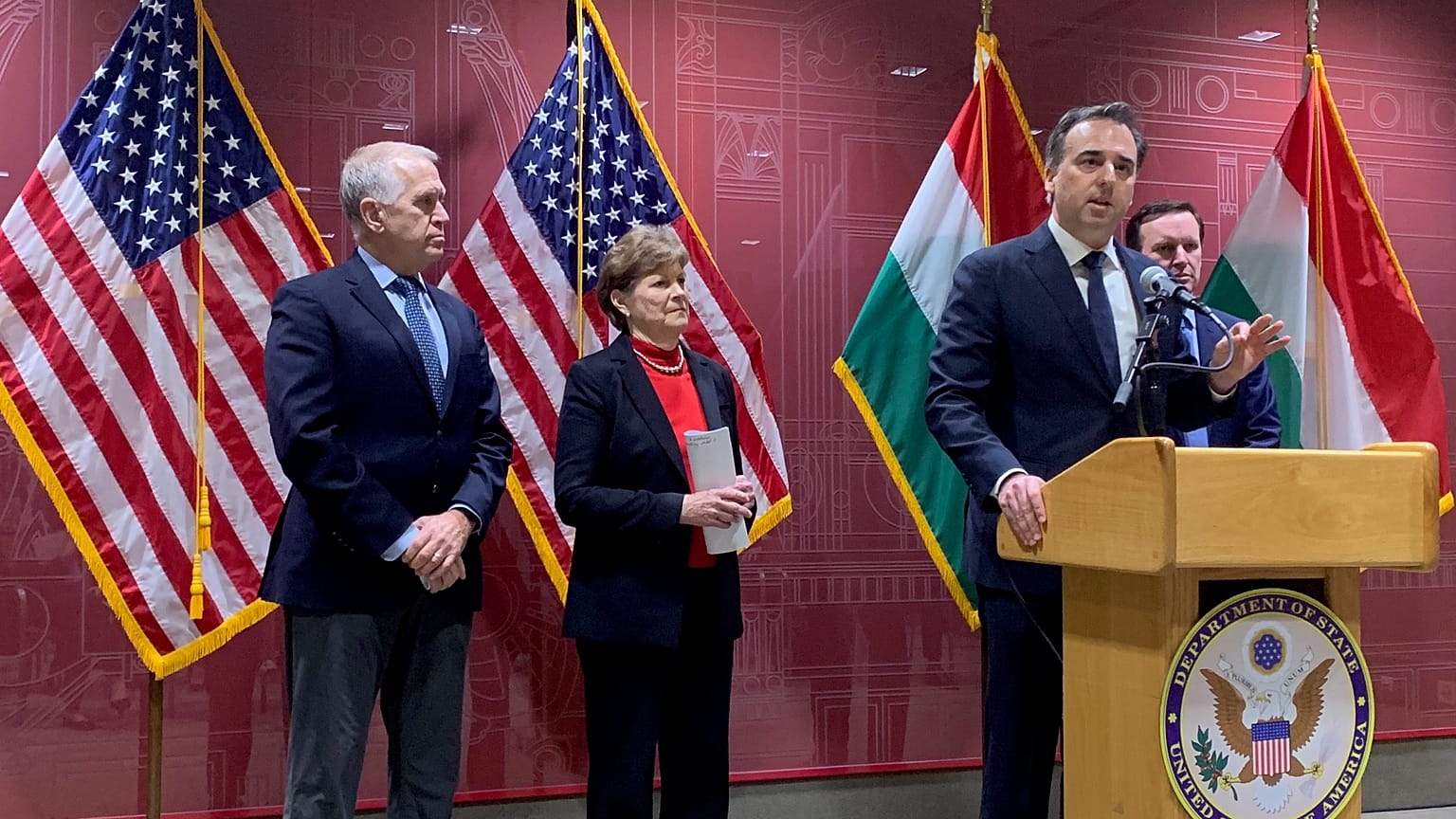 David Pressman nagykövet és a három szenátor Budapesten