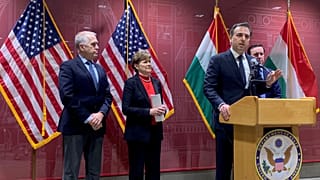 David Pressman nagykövet és a három szenátor Budapesten