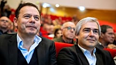 O presidente do PSD Luís Montenegro e o presidente do CDS-PP Nuno Melo