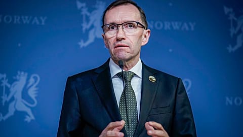 Norway's Foreign Minister Espen Barth Eide in the government's representation facility in Oslo, Norway, Friday Dec. 15, 2023.