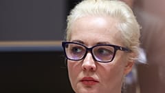 Yulia Navalnaya, esposa del líder opositor ruso Alexéi Navalni, en la reunión de ministros de Exteriores en el Consejo Europeo