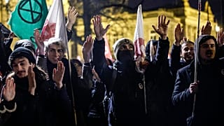متظاهرون من أقصى اليسار يتظاهرون ضد مشروع قانون الهجرة  في ستراسبورغ، شرق فرنسا، 21 ديسمبر 2023.