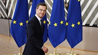 Ulf Kristersson svéd miniszterelnök Brüsszelben