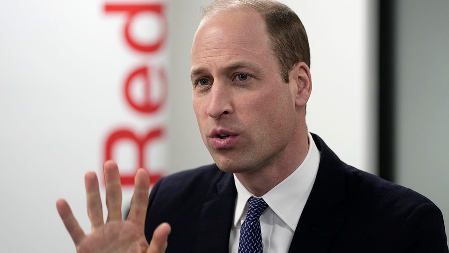 Le prince William, prince de Galles, lors d'une visite au siège de la Croix-Rouge britannique à Londres, mardi 20 février 2024.