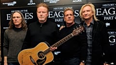 Members of The Eagles, from left, Timothy B. Schmit, Don Henley, Glenn Frey and Joe Walsh