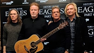 Members of The Eagles, from left, Timothy B. Schmit, Don Henley, Glenn Frey and Joe Walsh