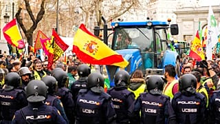 Protesta de agricultores en Madrid, España