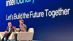 OpenAI Sam Altman, right, discusses the need for more chips designed for artificial intelligence with Intel CEO Pat Gelsinger.