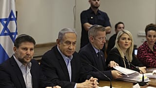 Az izraeli miniszterelnök a kormány ülésén, Tel Avivban